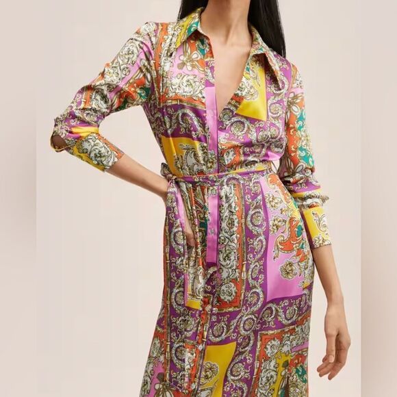 Mango Baroque print dress Travolta 2 NWT IN PACKAGING - Picture 1 of 6